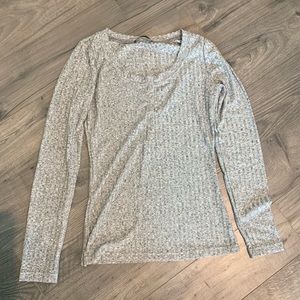 Metallic Button Up Long Sleeve Shirt